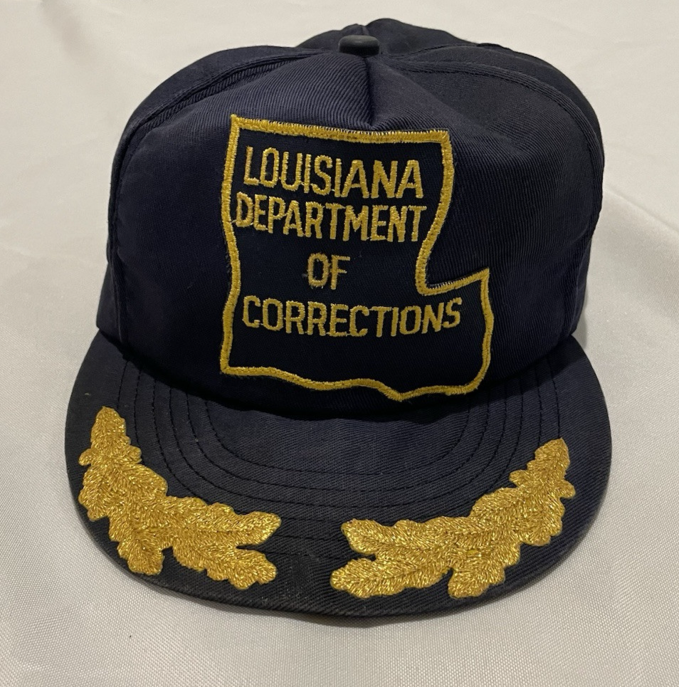 Vintage LOUISIANA Department of Corrections Cap NAVY Trucker Snapback Hat