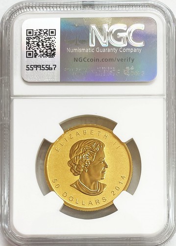 2014 GOLD CANADA 552 MINTED $50 MAPLE LEAF 1 oz REVERSE PROOF COIN NGC RPF 69 - Picture 2 of 2