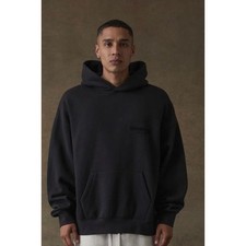 FEAR OF GOD ESSENTIALS Black Oversized Hoodie Stretch Limo Size XS