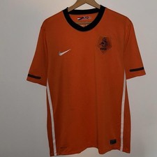 Nike The Netherlands Football Jersey Orange Black Shirt 2010 Home Kit Size Large