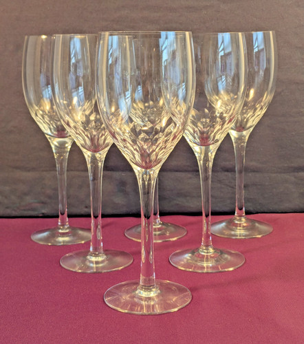Six (6) Orrefors - Prelude Clear - Claret Wine Glasses 7-3/8” Gorgeous