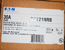 Eaton DG221NRB  Safety Switch 30A 240V 2 Pole 3 Wire NEMA 3R  rain tight Fusible