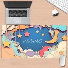 40*90cm Extra Large Gaming & Office Desk Mat - Personalized NameText in CursiveB