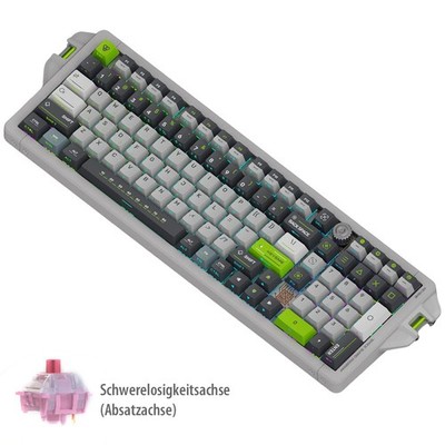 KEYSME AIM QMK kabellose mechanische Tastatur PBT-Tastenkappen Hot-Swap-fähig