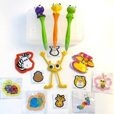 Arts and Crafts Kit for Kids 3 Dinosaur Pens, Bendy Guy, Stickers, Case  More