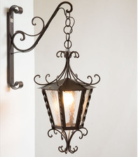 LANTERNA LAMPIONE A MURO IMPERIAL IN FERRO BATTUTO LAMPADE LAMPIONI APPLIQUE