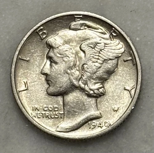 1940-D Mercury Dime - AU - About Uncirculated - 90% Silver