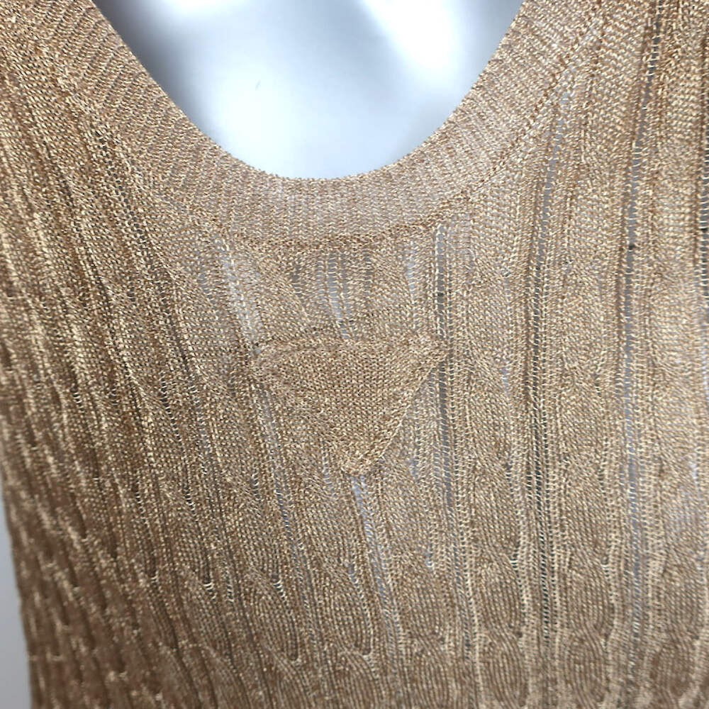 Prada Metallic Cable Knit Open-Back Dress Gold Size 42 | eBay