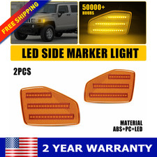 Smoked Black Housing Led Side Marker Lights For Hummer H3 2006 2007 2008-2010 Us