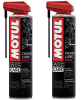 Motul MC Care C2 Chain Lube Road 2X400 Ml Motorrad Kettenspray Farblos
