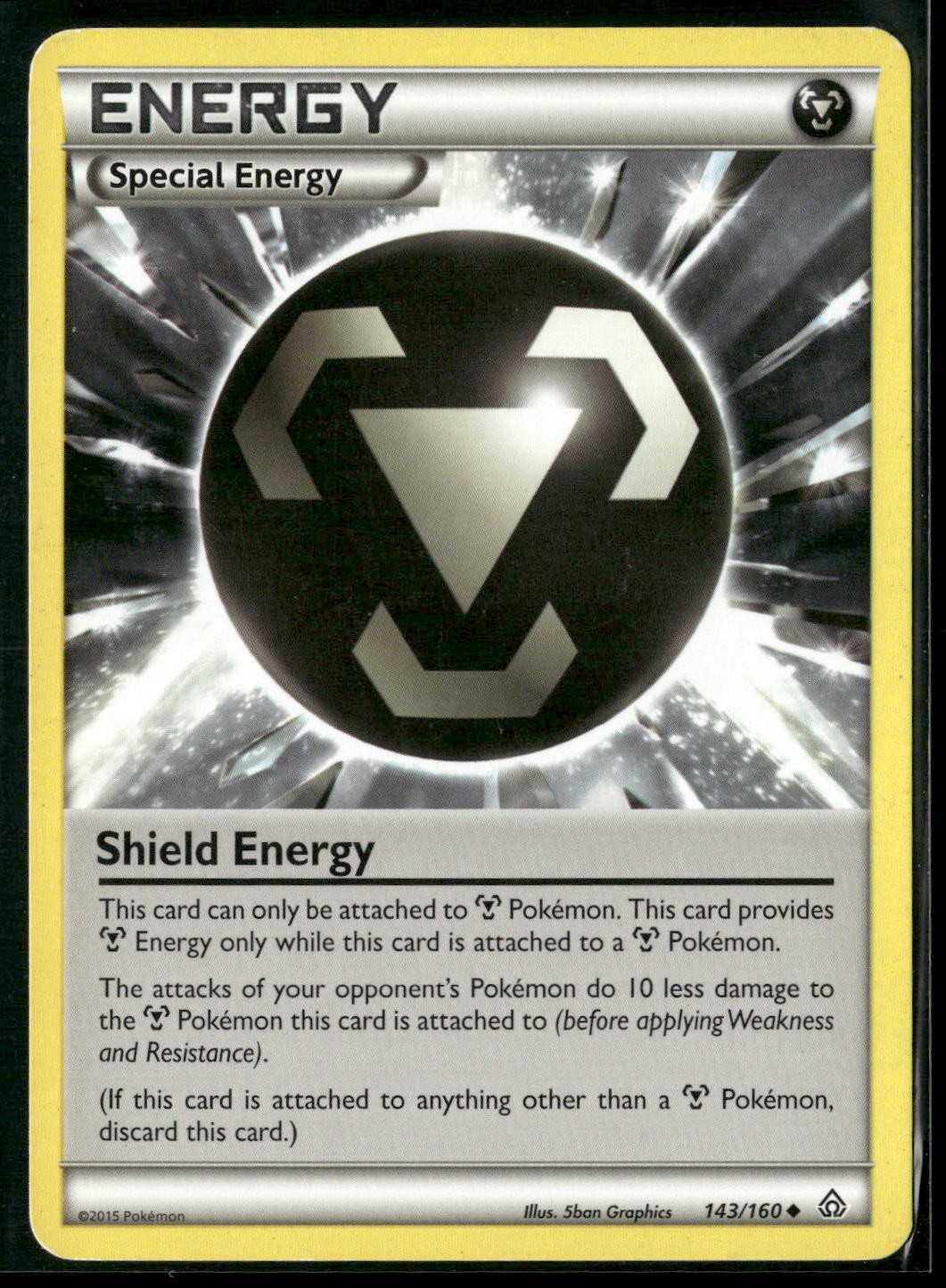 Shield Energy 143/160 Uncommon Primal Clash Pokemon Damaged
