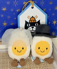 Authentic Jellycat   Amuseables Boiled Egg Bride and Groom Wedding  Dust Bag