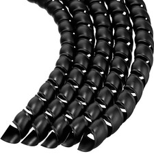 Flutesan Dog and Cat Cord Protector 24.6 ft 10 mm Spiral Cable Ft, Black