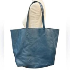 Cuyana Easy Tote Bag Unstructured Unlined Jade Pebbled Leather ShoulderTote NEW