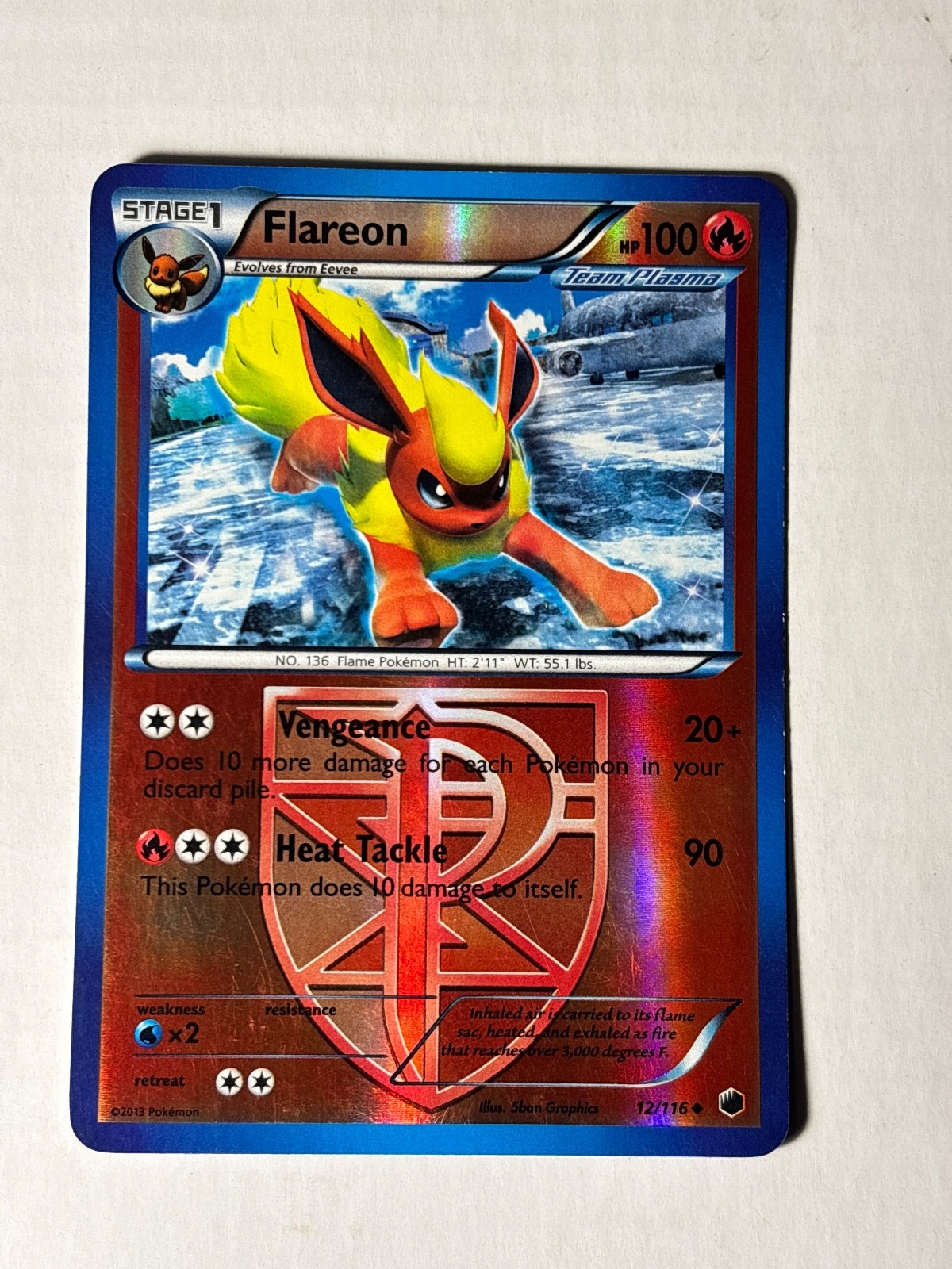 Flareon (Team Plasma) 12/116 Plasma Freeze Reverse Holo