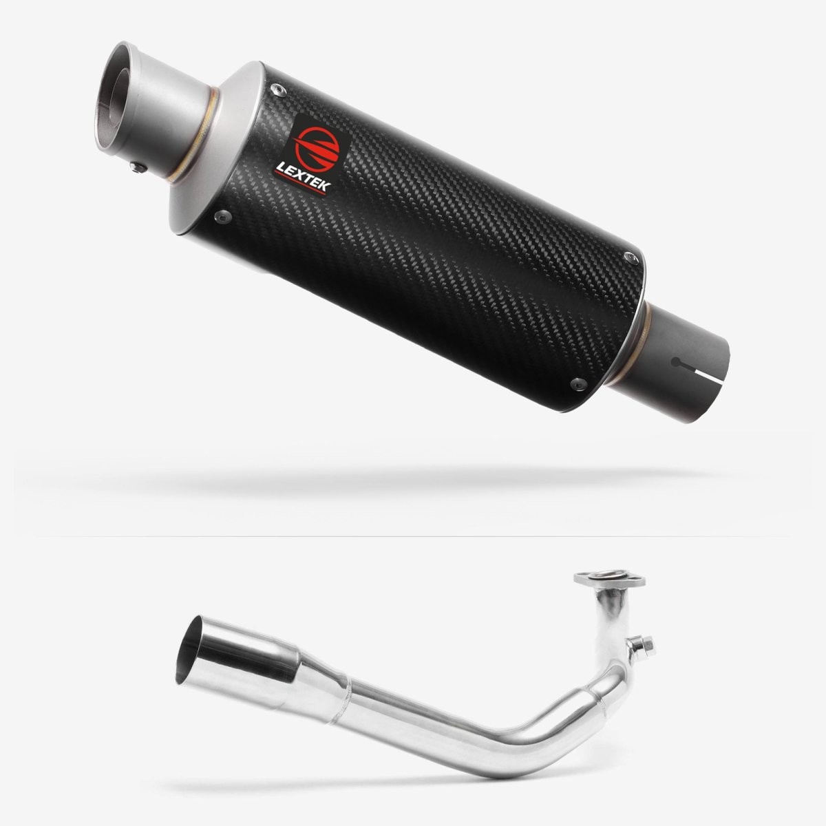 Lextek Carbon Fibre GP8C 240mm Exhaust System for Lexmoto Titan 125 Silencer