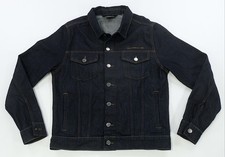 Rare Vintage PORSCHE Denim Jean Trucker Jacket 2000s Cars Dark Wash Blue Size M
