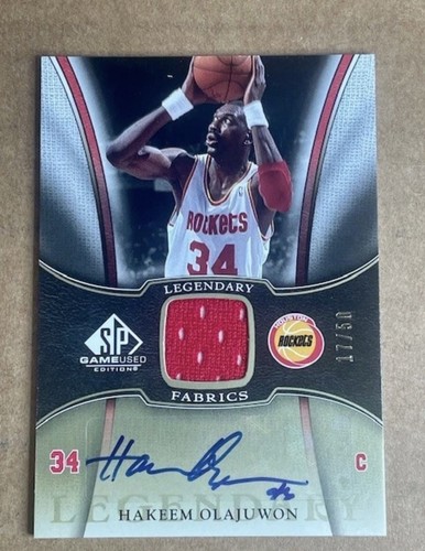 2006-07 SP Game Used Edition Hakeem Olajuwon Auto Legendary Fabrics /50