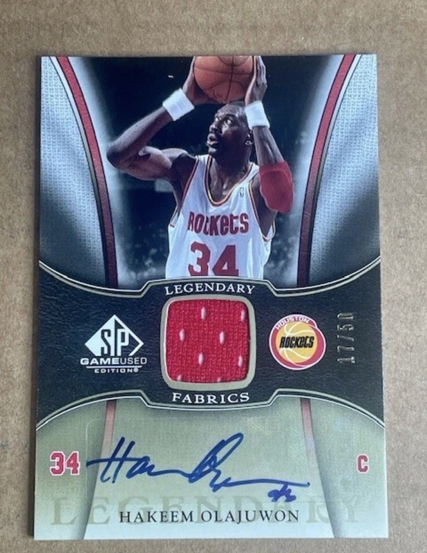 2006-07 SP Game Used Edition Hakeem Olajuwon Auto Legendary Fabrics /50