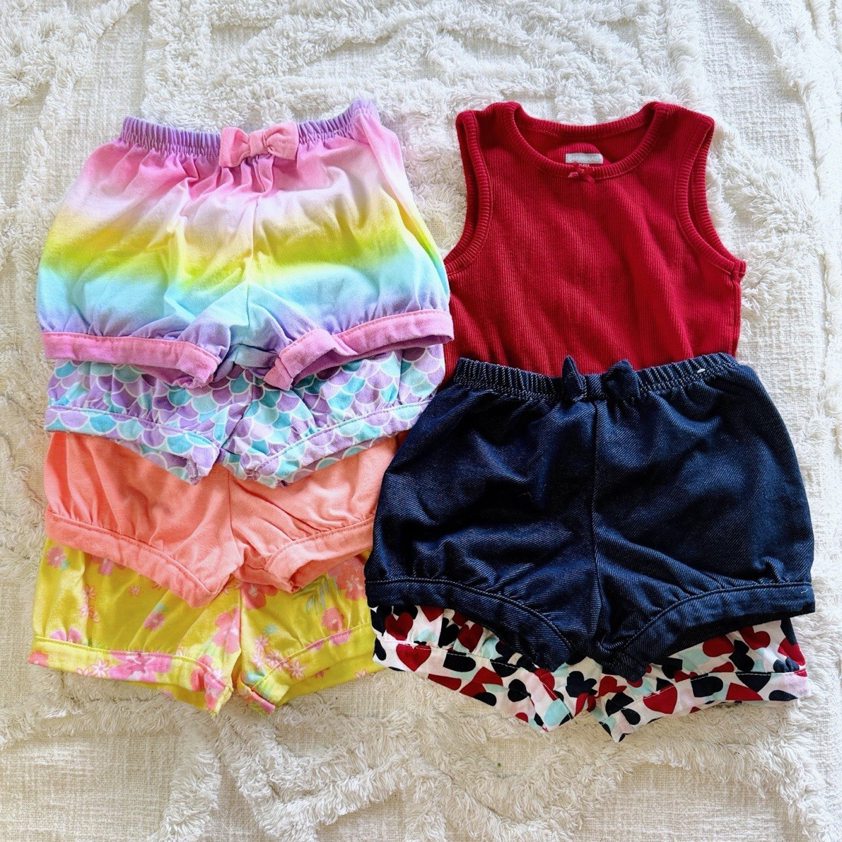 NWT/NWOT Toddler Girls Clothing Lot Size 24M 7 Pieces Garanimals Summer Shorts