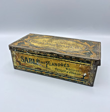Boîte ancienne tôle Biscuiterie du Petit Ronchin, Geslot & Voreux Sablé Flandres