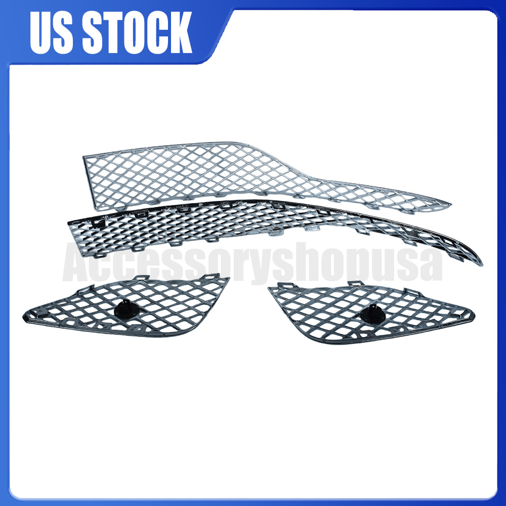 New Front Chrome Bumper Grill Set For Bentley Continental 6.0 Gt & Gtc 2015-18