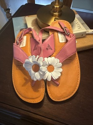 Toddler Girls Baby Gap Leather Flower Sandals Pink Size 10
