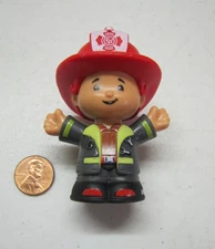 New Fisher Price Little People FIREMAN FIREFIGHTER Reflective Jacket Figure Man