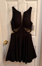 NWT Sherri Hill Black Cutout Skater Cocktail Dress - Style S50660 (Size 10)