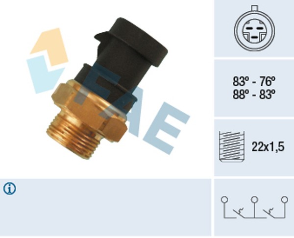 Thermoschalter Temperaturschalter KüHlerlüFter FAE 38200 FüR Fiat Talento Ducato-image