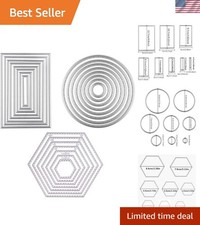 24-Piece Versatile Metal Cutting Dies for Card Making  Scrapbooking Crafts