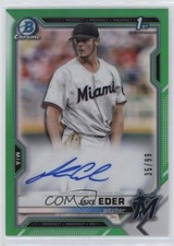 2021 Bowman Chrome Prospects Green Refractor 35/99 Jake Eder #CPA-JED Auto f2v