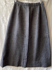 Vintage 50's Gray Wool A-Line Skirt, 25" Waist 28.5" Length Partially Lined VGC