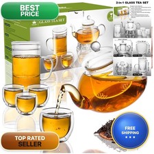 Almagic 2-IN-1 Glass Tea Sets For Adults, Gifts For Tea Lovers 24-1