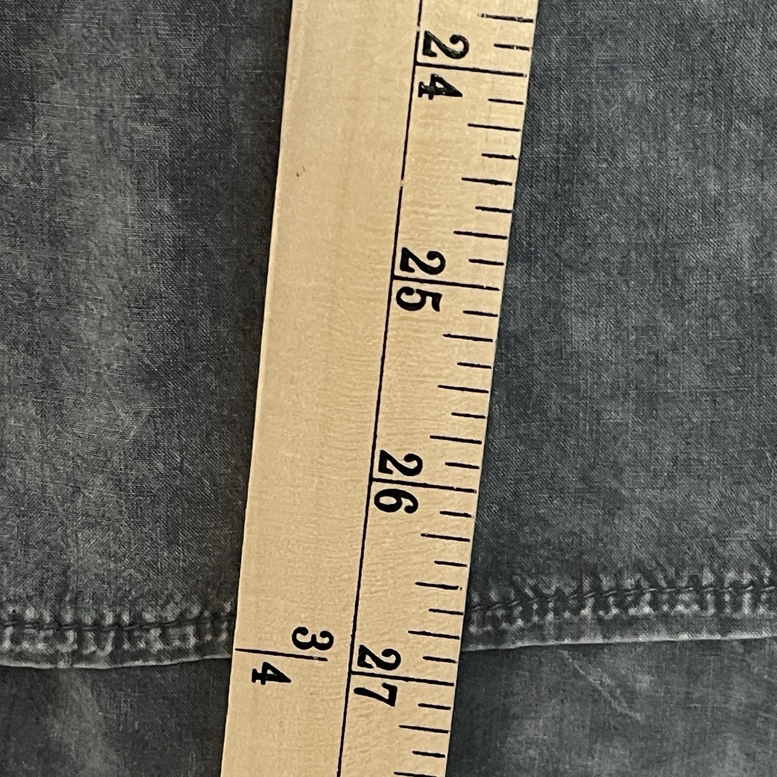 Easel Gray Button Down Shirt With Distressed Hem … - image 7