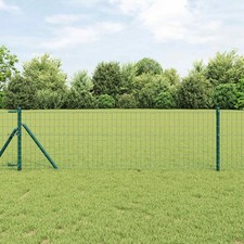 Image of Fence with Posts Green 0.8 x 10 m Steel vidaXL