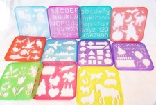 Tupperware Stencil Art set 11 alphabet animals holiday toys