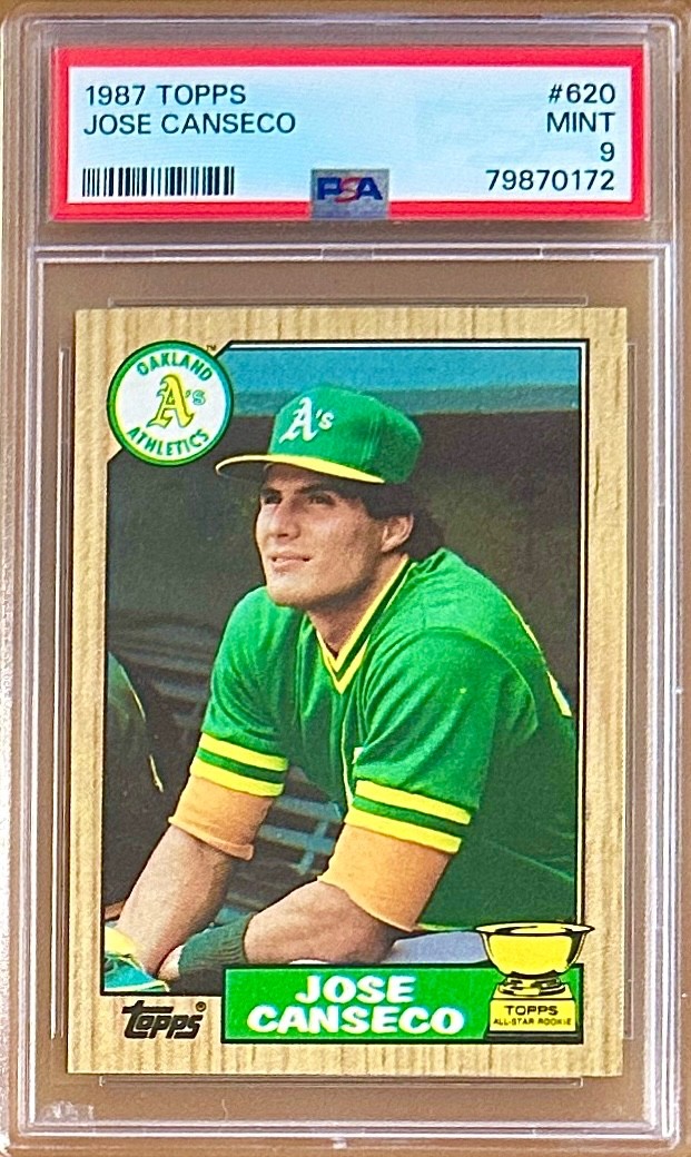 1987 Topps #620 JOSE CANSECO PSA 9 Mint RC