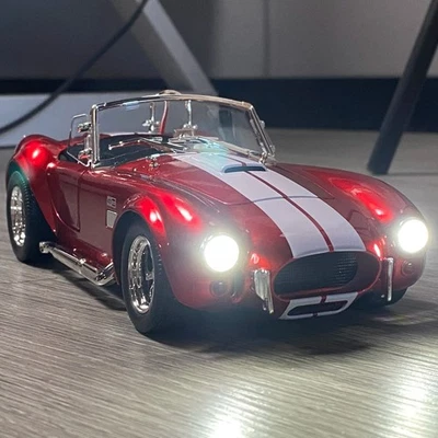 Ford Shelby Cobra 427 Roadster 1965 Classic Alloy Diecast Model Car Sound 1:24