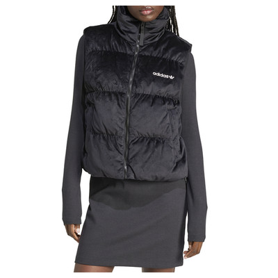 adidas Regen Velvet Down Full Zip Vest Womens Black Casual Athletic Outerwear JE