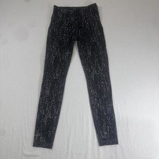 Athleta Women's Grey Black Dotted Ankle Leggings w/ Pockets Size XS