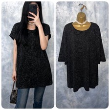 Women's GEORGE Black Metallic Thread/Sparkle Stretchy Tunic Size 24 UK (EUR 52)