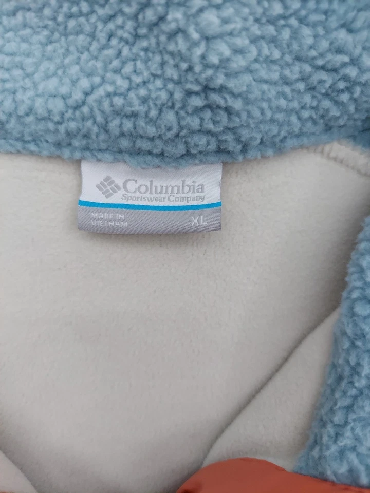 Женский пуловер Columbia Lodge Sherpa XL синий цветной блок Tech 1/4 на кнопке - Изображение 3 из 4