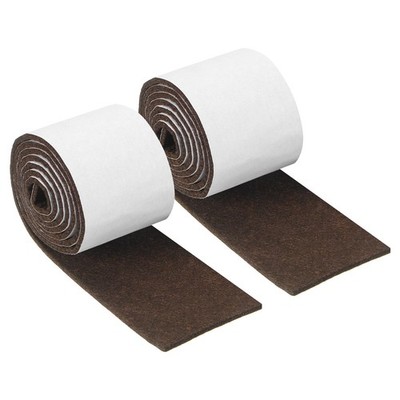Felt Strips with Adhesive Backing, 2Rolls 2''x40''x0.12'' Felt Tape, Brown