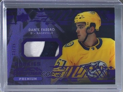 2019 SPx UD Black Obsidian Jerseys Purple /35 Dante Fabbro Rookie Patch RC 0q5