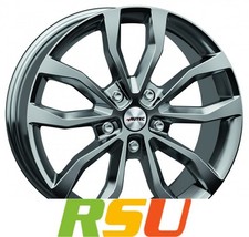4x Autec Typ U - Uteca titansilber 8.5x19" ET55 LK5 112 ML 66.5 Alufelgen 19 ...