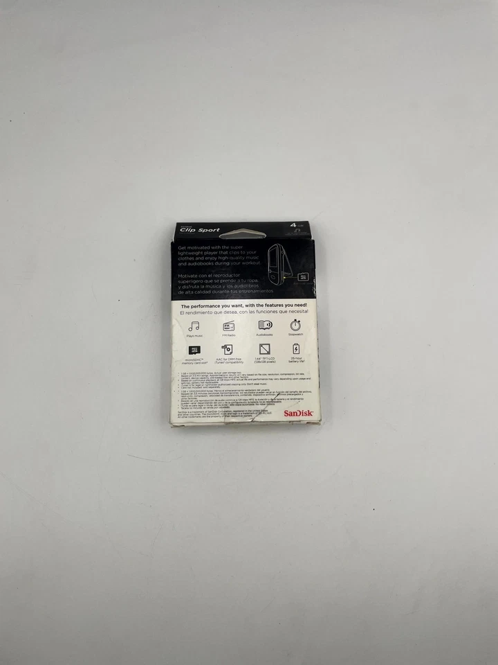SanDisk Clip Sport MP3 Player 4 GB Black LCD Screen FM Radio MicroSDHC Slot - Image 4 of 4