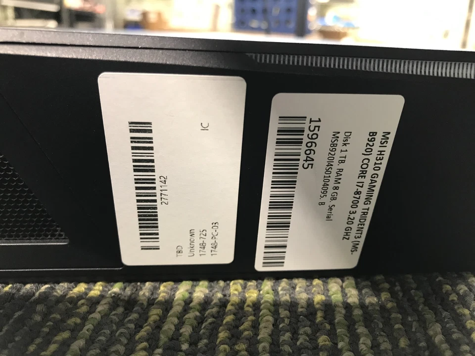 MSI H310 Trident 3 MS-B920 i7-8700U 3.2GHz  8GB RAM 1TB W/ AC ADAPTER - Image 3 of 4