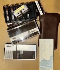 Norelco Pocket Memo Recorder NT-III FOR PARTS With 11 Mini Cassettes  Case