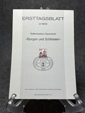 Berlin Ersttagsblatt 1979 Burgen und Schl&ouml;sser ETB Dauerserie